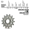 Moto-Master Front Sprocket 420 Yamaha YZ65